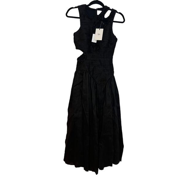 New Aje Jolie Abstract Cut Out Women's Black Dress Size 6 /US 2 NWT - Picture 9 of 12